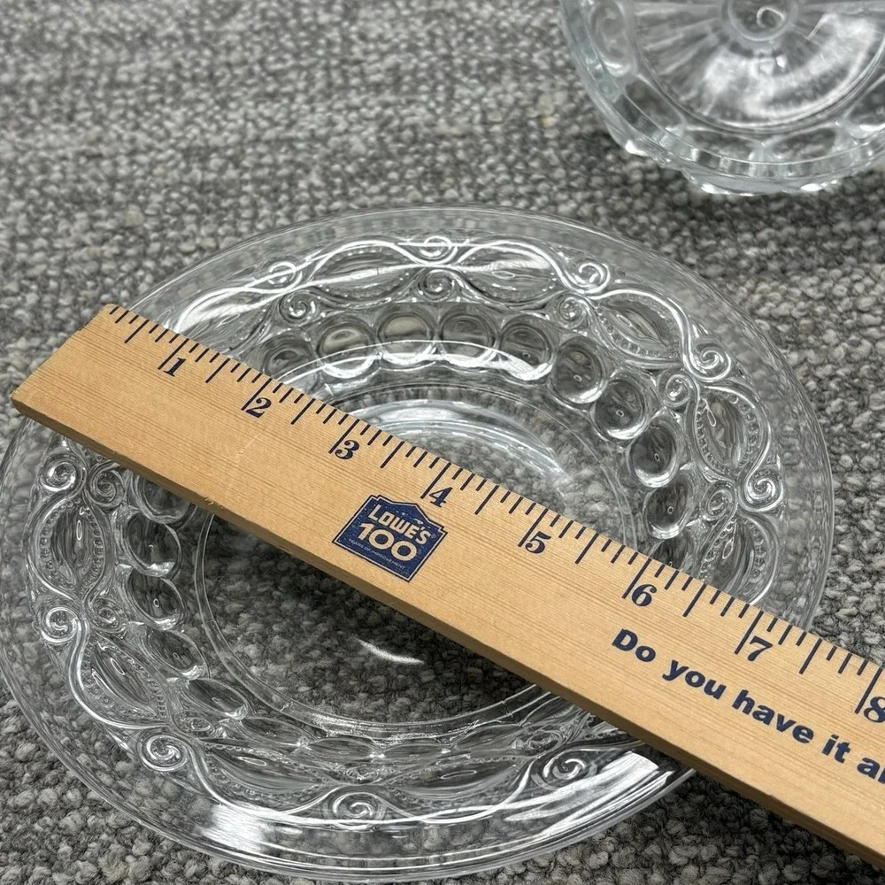 Hobnail‎ Clear Crystal Butter Dish Eye Wink Pattern Domed Lid With Base Fancy